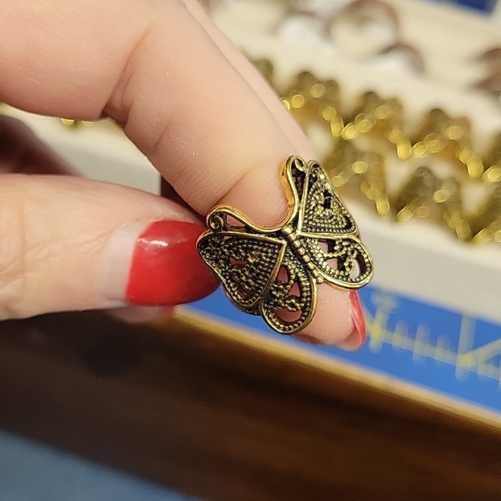 Butterfly Gold Tone Ring